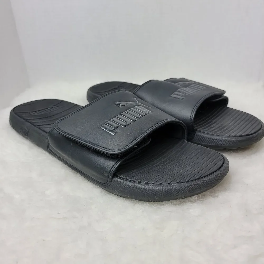 Puma Slides Men's Size 12 Black Comfy Casual Sandals Cushioned EUC